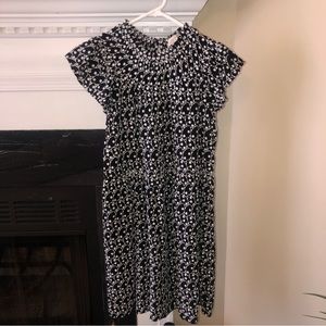 Sophisticated Black Loft Mini Dress with Ruffle Sleeves